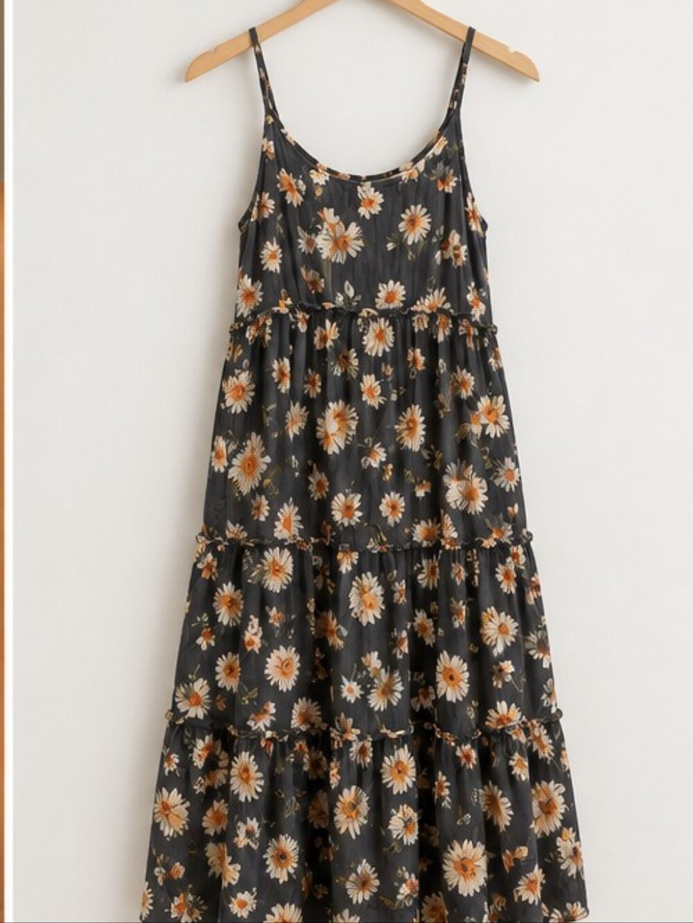Maurices Daisy Floral Tiered Midi Sundress Size M Rayon